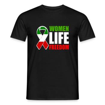 Women life freedom - Men's T-Shirt - black - Front - AI Model Male 178 light (178cm)