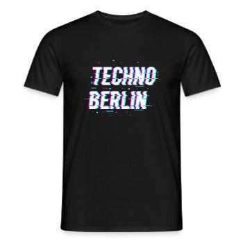Techno Rave Berlin Party Gift - Men's T-Shirt - black - Front - AI Model Male 178 light (178cm)