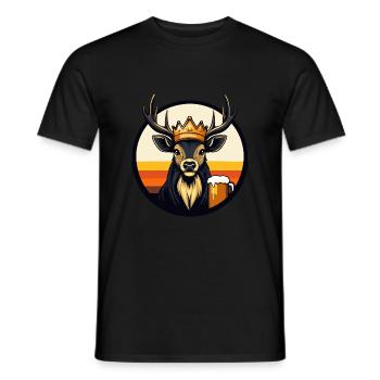 Hirsch Bier - Männer T-Shirt - Schwarz - Vorne - AI Model Male 178 light (178cm)