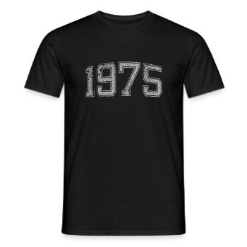1975 vintage - Men's T-Shirt - black - Front - AI Model Male 178 light (178cm)
