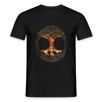 Yggdrasil Weltenbaum Weltenesche Nordisch - Männer T-Shirt - Schwarz - Vorne - AI Model Male 178 light (178cm)