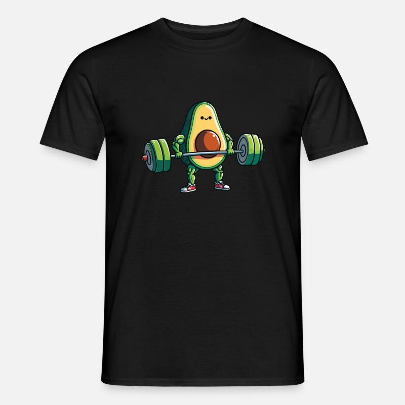 Avocado Gewichtheber Bodybuilder - Männer T-Shirt - Schwarz