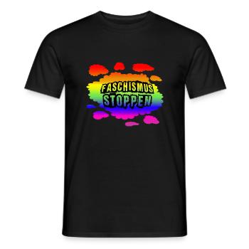 AfD stoppen gegen rechts Demokratie Vielfalt links - Männer T-Shirt - Schwarz - Vorne - AI Model Male 178 light (178cm)