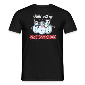 Chillin avec mon cadeau de Noël de cadeau de Noël de Snowmies - T-shirt homme - noir - Devant - AI Model Male 178 light (178cm)