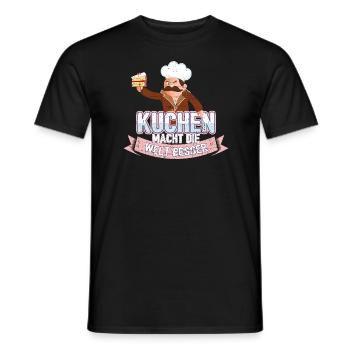 Kuchen macht die Welt besser Geschenk - Männer T-Shirt - Schwarz - Vorne - AI Model Male 178 light (178cm)