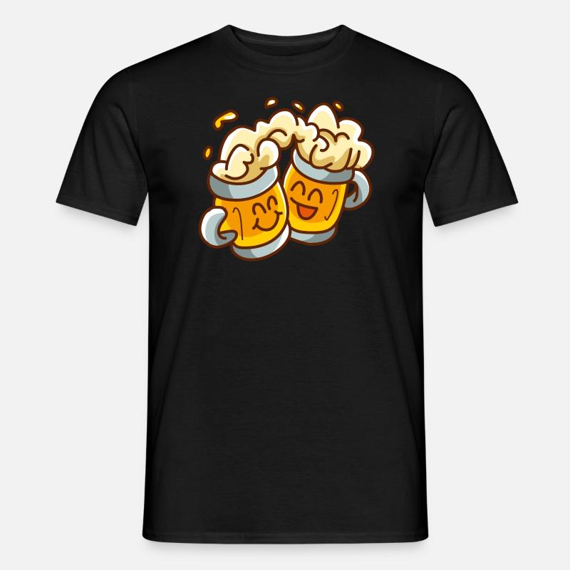 Zwei Biere - Männer T-Shirt - Schwarz
