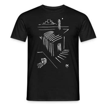 Croquis d'architecte / graphique - T-shirt homme - noir - Devant - AI Model Male 178 light (178cm)