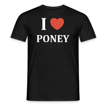 i love poney - T-shirt homme - noir - Devant - AI Model Male 178 light (178cm)