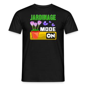 jardinage mode on - T-shirt homme - noir - Devant - AI Model Male 178 light (178cm)