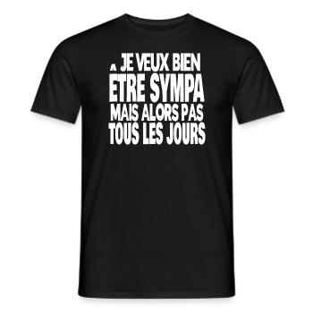pas tous les jours - T-shirt homme - noir - Devant - AI Model Male 178 light (178cm)