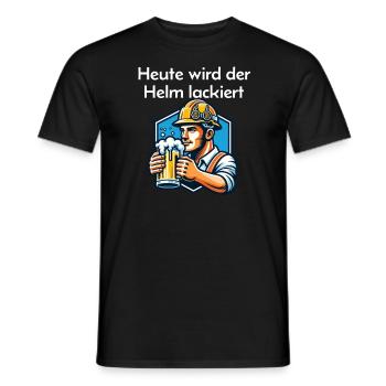 Beer - Today the helmet is painted Toast - Men's T-Shirt - black - Front - AI Model Male 178 light (178cm)