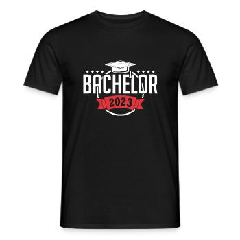 Bachelor 2023 Abschluss Promotion Sponsion - Männer T-Shirt - Schwarz - Vorne - AI Model Male 178 light (178cm)