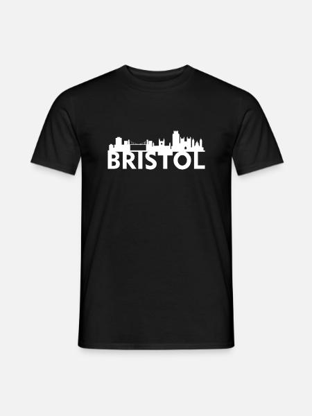 Bristol England capital skyline UK - Men's T-Shirt - black