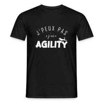 j peux pas j ai agility - idée cadeau sport canin - T-shirt homme - noir - Devant - AI Model Male 178 light (178cm)
