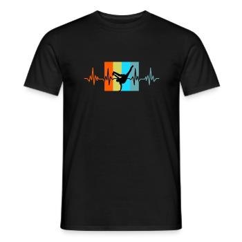 Breakdance Herzschlag retro Geschenk - Männer T-Shirt - Schwarz - Vorne - AI Model Male 178 light (178cm)