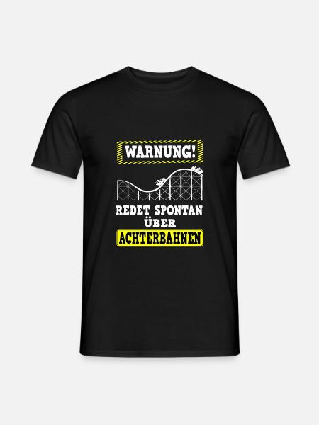 Speaks spontaneously about roller coasters roller coaster fun fair - Men's T-Shirt - black