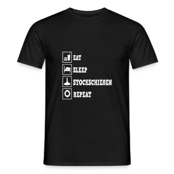 Stick Shooting Stick Shooter Eat Sleep Répéter - T-shirt homme - noir - Devant - AI Model Male 178 light (178cm)