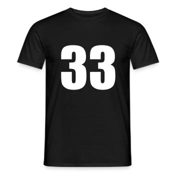 33 - Men's T-Shirt - black - Front - AI Model Male 178 light (178cm)