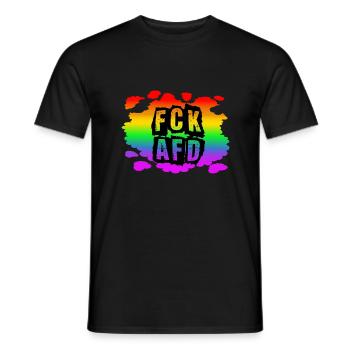 Stop AfD contre la droite, la démocratie, la diversité, la gauche - T-shirt homme - noir - Devant - AI Model Male 178 light (178cm)