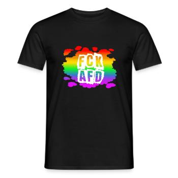Stop AfD contre la droite, la démocratie, la diversité, la gauche - T-shirt homme - noir - Devant - AI Model Male 178 light (178cm)