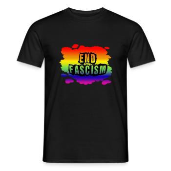 Stop AfD contre la droite, la démocratie, la diversité, la gauche - T-shirt homme - noir - Devant - AI Model Male 178 light (178cm)