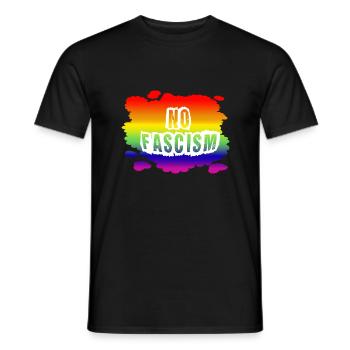 Stop AfD against right, democracy, diversity, left - Men's T-Shirt - black - Front - AI Model Male 178 light (178cm)