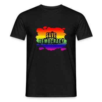 Stop AfD contre la droite, la démocratie, la diversité, la gauche - T-shirt homme - noir - Devant - AI Model Male 178 light (178cm)