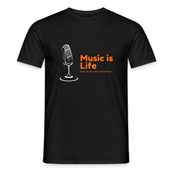 La musique, c’est la vie - T-shirt homme - noir - Devant - AI Model Male 178 light (178cm)