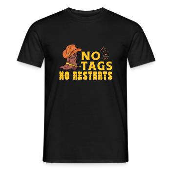 Keine Tags Keine Neustarts - Männer T-Shirt - Schwarz - Vorne - AI Model Male 178 light (178cm)