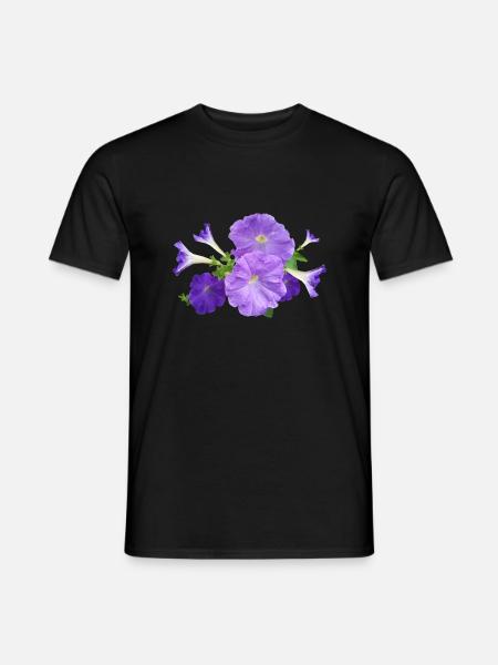 petunia petunia kwiaty kwiaty ogrodowe - T-shirt męski - czarny