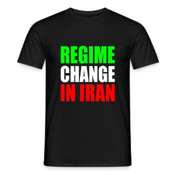 Regime change in iran - Männer T-Shirt - Schwarz - Vorne - AI Model Male 178 light (178cm)