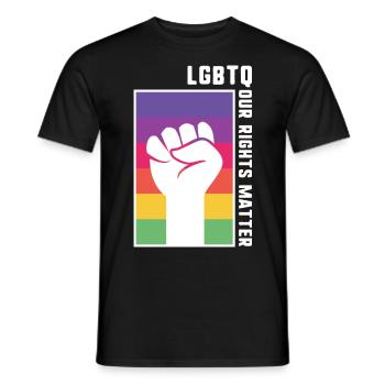 LGBTQ NOS DROITS COMPTENT / CSD Gay Lesbisch Schwul - T-shirt homme - noir - Devant - AI Model Male 178 light (178cm)