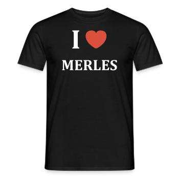 i love Merles - T-shirt homme - noir - Devant - AI Model Male 178 light (178cm)