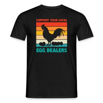 Soutenez vos marchands d’œufs locaux Amateur d’œufs de poule - T-shirt homme - noir - Devant - AI Model Male 178 light (178cm)