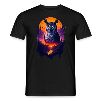 Beautiful owl - Men's T-Shirt - black - Front - AI Model Male 178 light (178cm)