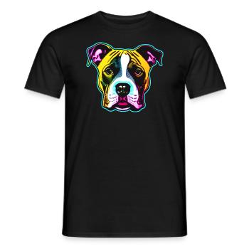 Niedliches Hund Porträt in bunt - Männer T-Shirt - Schwarz - Vorne - AI Model Male 178 light (178cm)