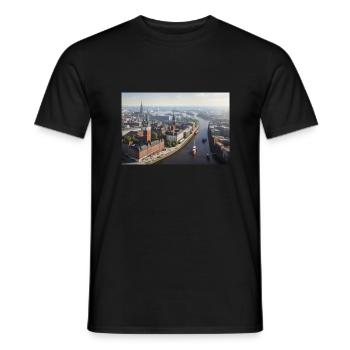Centre-ville de Hambourg - T-shirt homme - noir - Devant - AI Model Male 178 light (178cm)