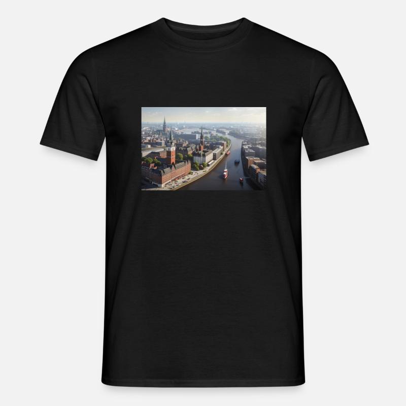 Hamburger Stadtkern - Männer T-Shirt - Schwarz
