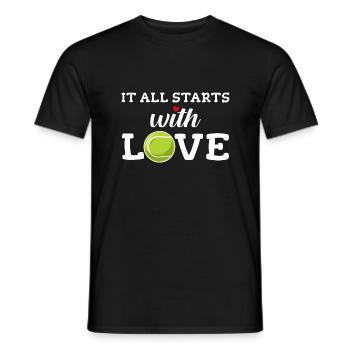 Mit Liebe fängt alles an - Männer T-Shirt - Schwarz - Vorne - AI Model Male 178 light (178cm)