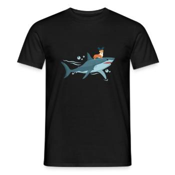 Aquadog Corgi - König der Meere - Männer T-Shirt - Schwarz - Vorne - AI Model Male 178 light (178cm)