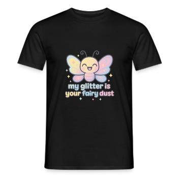 Glitzer-Schmetterling – Mein Funkeln ist Feenstaub - Männer T-Shirt - Schwarz - Vorne - AI Model Male 178 light (178cm)