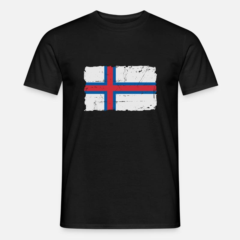 Færøernes flag - Färöer Inseln Flagge - Mænd T-shirt - sort