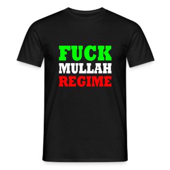 Fuck mullah regime iran - T-shirt homme - noir - Devant - AI Model Male 178 light (178cm)