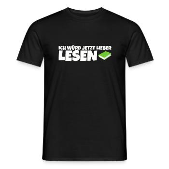 Ich würd jetzt lieber lesen - Männer T-Shirt - Schwarz - Vorne - AI Model Male 178 light (178cm)