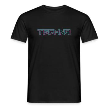 TECHNO DJ EDM Music Acid House Rave Music Festival - Men's T-Shirt - black - Front - AI Model Male 178 light (178cm)