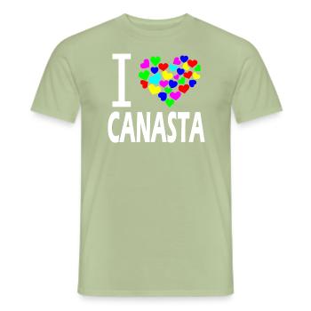 Canasta Kartenspiel Kartenspieler Geschenk idee - Männer T-Shirt - Sage - Vorne - AI Model Male 178 light (178cm)