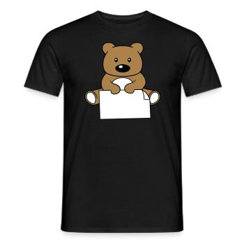 baer teddy klein suess niedlich kuscheltier grizzl - Männer T-Shirt - Schwarz - Vorne - AI Model Male 178 light (178cm)