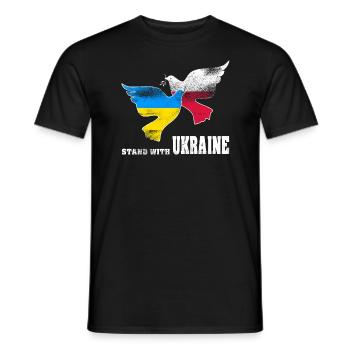 Poland supports Ukraine - Men's T-Shirt - black - Front - AI Model Male 178 light (178cm)
