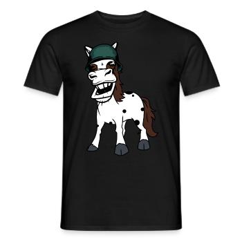 Drôle Cheval Gaulois Armée Cheval Casque De Sécurité Soldat - T-shirt homme - noir - Devant - AI Model Male 178 light (178cm)