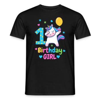1st birthday unicorn - Men's T-Shirt - black - Front - AI Model Male 178 light (178cm)